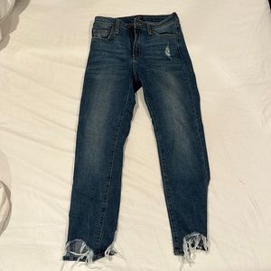 Just Black Size 25 Distressed Blue Jeans